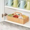 mDesign Bamboo Wood Tea Storage Organizer Caddy Tote Bin, with Handle - Natural